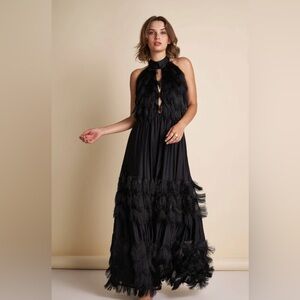 Lace Evening Fringe Gown WORN ONCE - great condition!